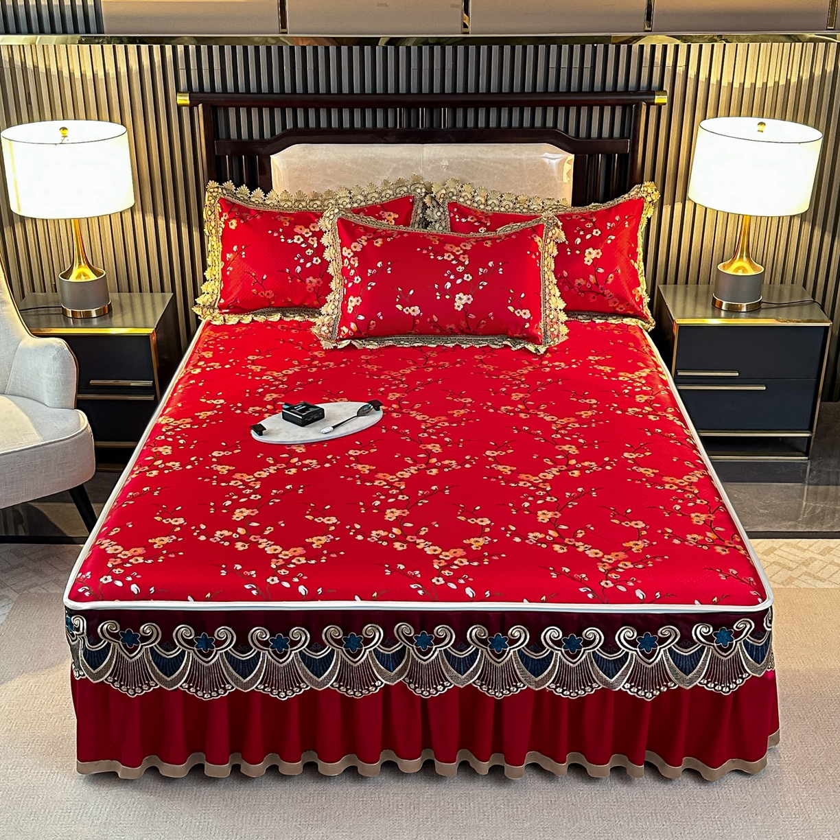 91家纺网 家纺一手货源 找家纺 （总）手艺人家纺 2025新款高精密拉链款G01单床裙 床裙单件