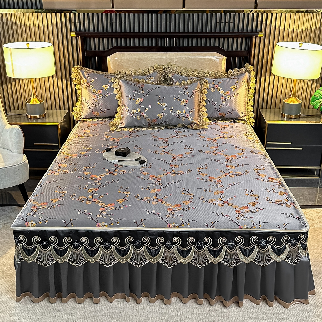 91家纺网 家纺一手货源 找家纺 （总）手艺人家纺 2025新款高精密拉链款G01单床裙 床裙单件