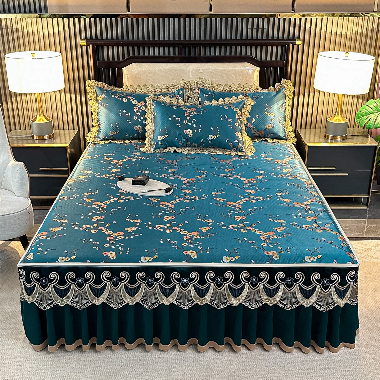 91家纺网 家纺一手货源 找家纺 （总）手艺人家纺 2025新款高精密拉链款G01单床裙 床裙单件