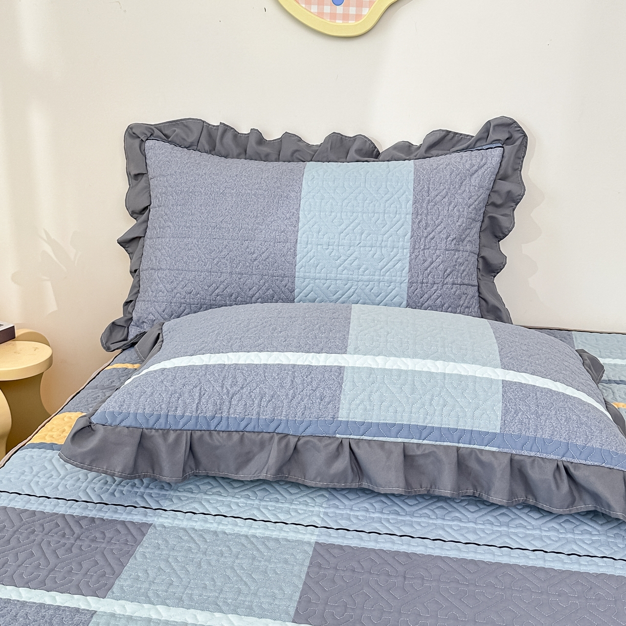 91家纺网 家纺一手货源 找家纺 手艺人家纺 2025新款全棉纯棉绗缝单床裙C02-C15 床裙单件 床裙C12