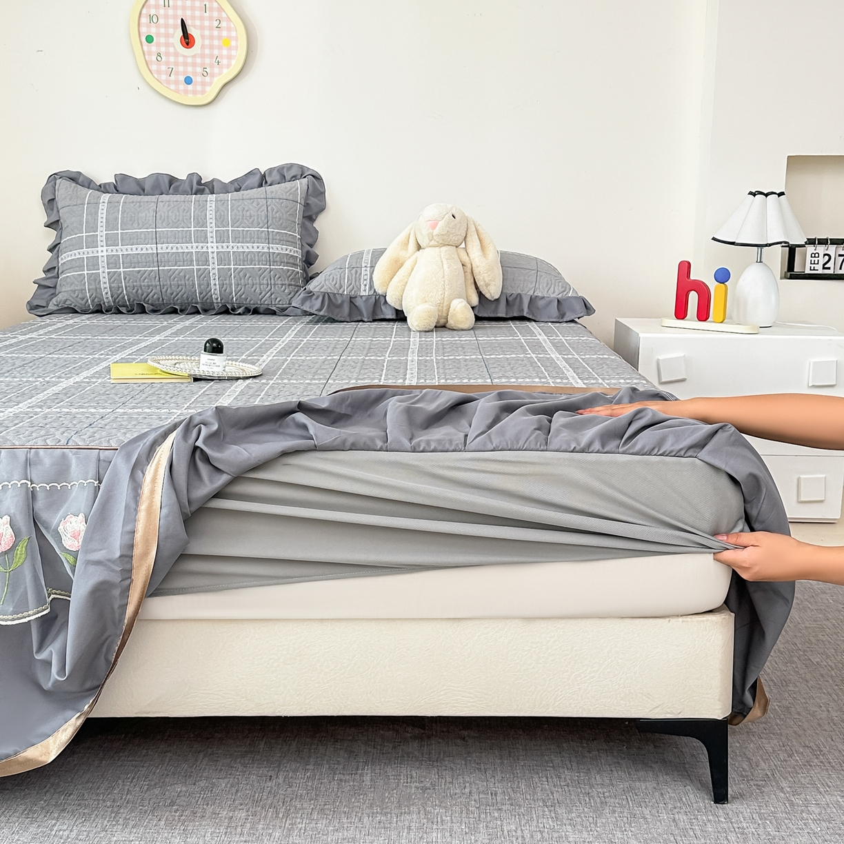 91家纺网 家纺一手货源 找家纺 手艺人家纺 2025新款全棉纯棉绗缝单床裙C02-C15 床裙单件 床裙C13