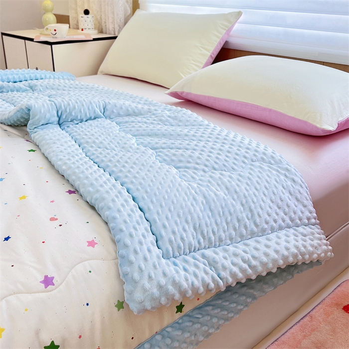 91家纺网 家纺一手货源 找家纺 天瑜家纺 2025新款A类全棉纯棉豆豆绒AB面设计被芯被子被芯 快乐宝贝