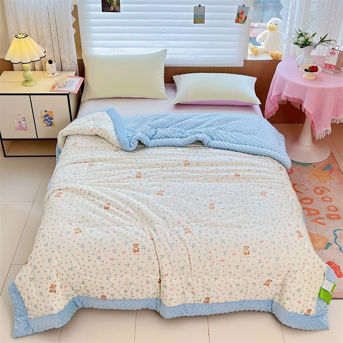 天瑜家纺 2025新款A类全棉纯棉豆豆绒AB面设计被芯被子被芯 童心