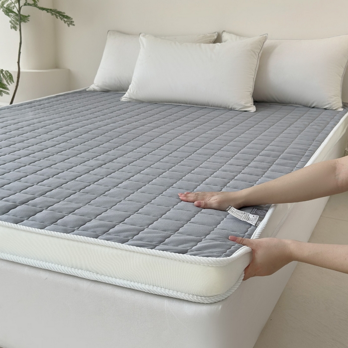 91家纺网 家纺一手货源 找家纺 娇逸家居 2025新款亲肤舒适记忆海绵床垫（可定制特殊尺寸） 方格灰