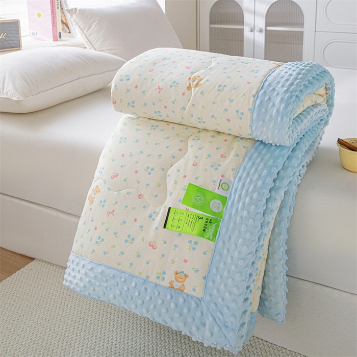 91家纺网 家纺一手货源 找家纺 天瑜家纺 2025新款A类全棉纯棉豆豆绒AB面设计被芯被子被芯 童心