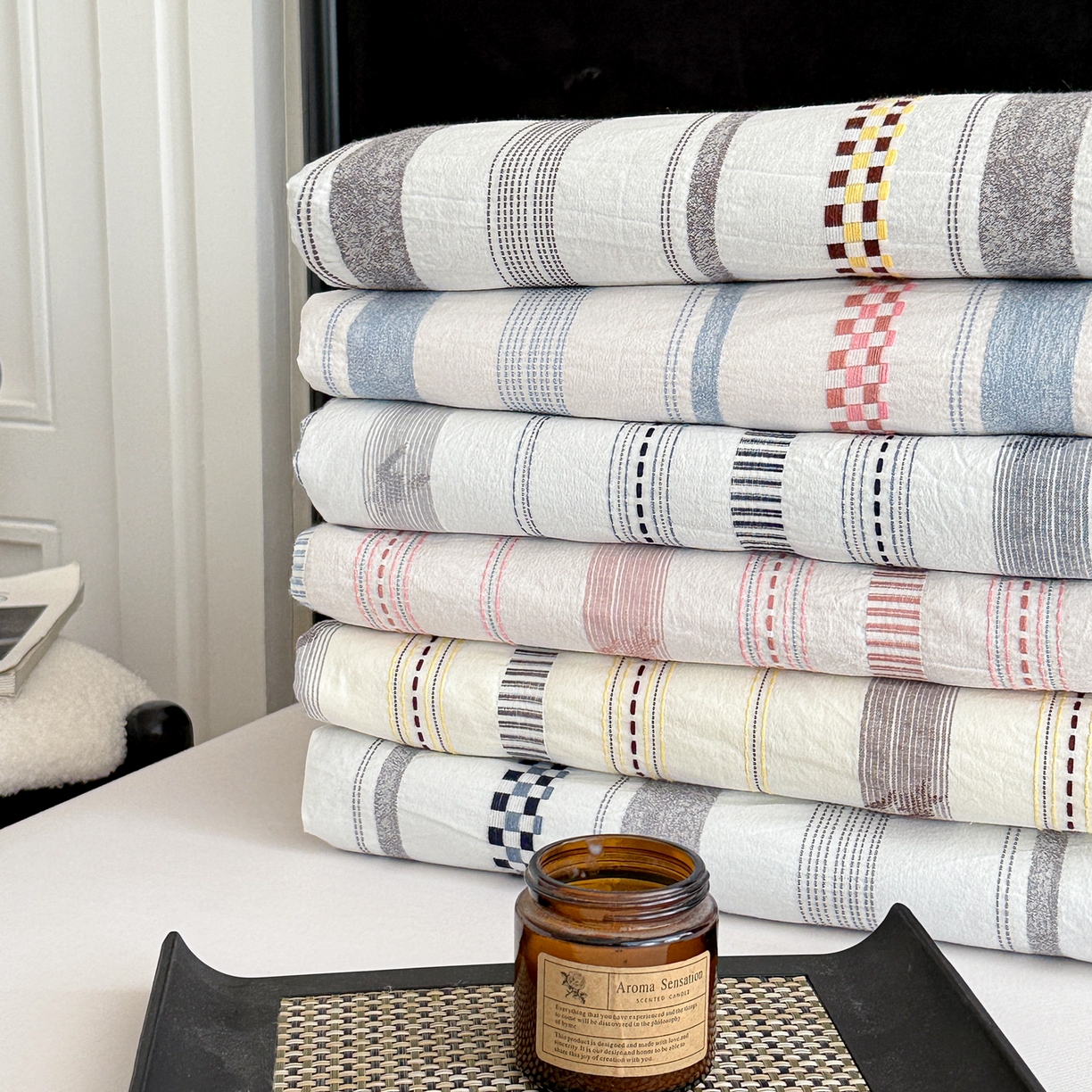 91家纺网 家纺一手货源 找家纺 （总）眠博士 2055新款全棉纯棉提花股线枕套单品枕套单件单枕套