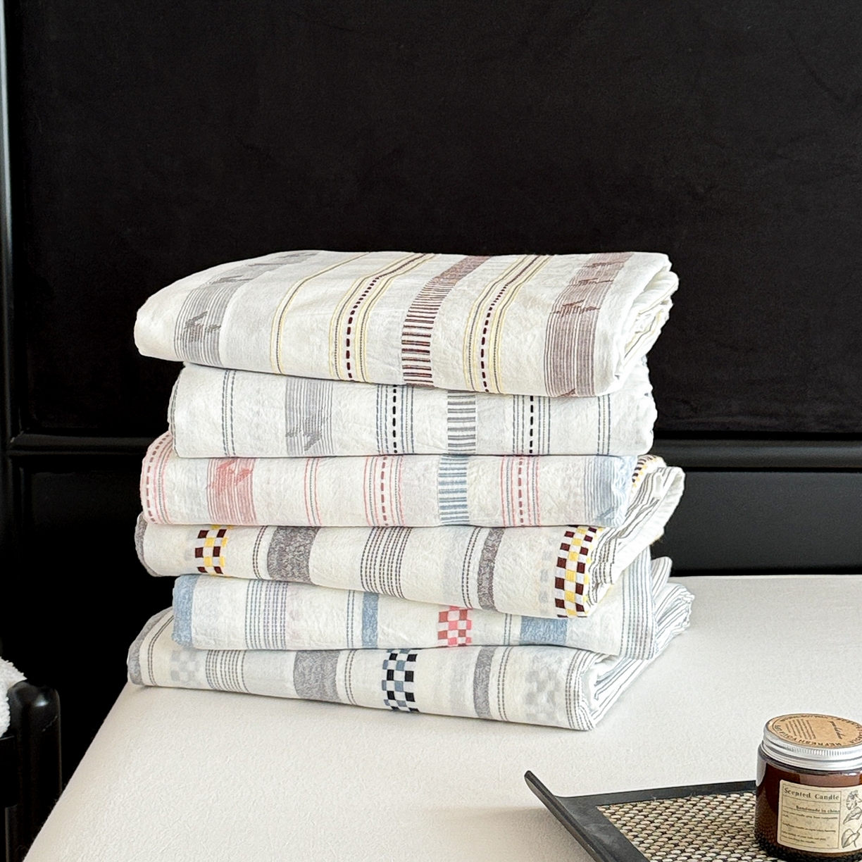 91家纺网 家纺一手货源 找家纺 眠博士 2055新款40s全棉纯棉提花股线枕套单品枕套单件单枕套 组合图仅供展示