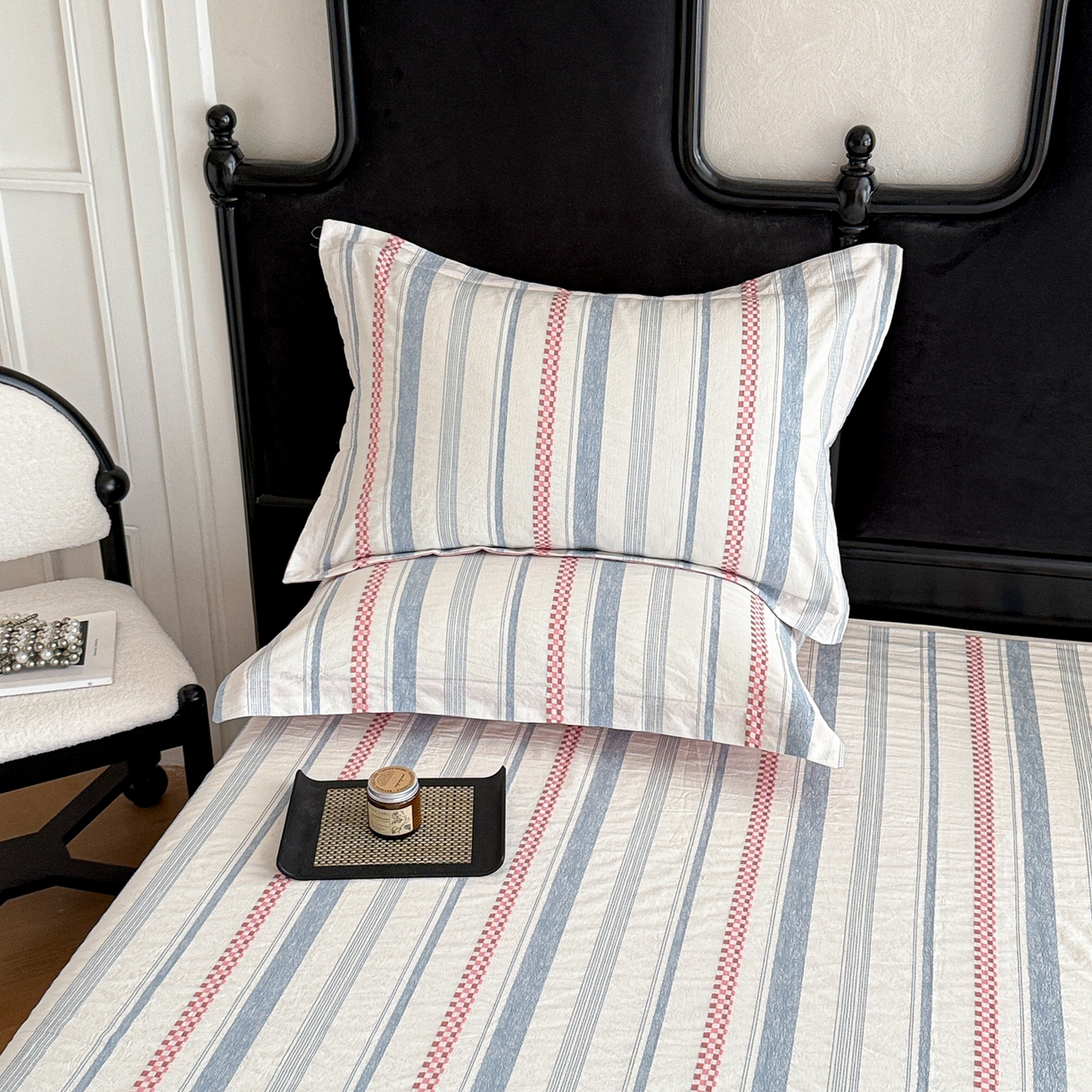 眠博士 2055新款40s全棉纯棉提花股线枕套单品枕套单件单枕套 提花股线枕套-未来粉