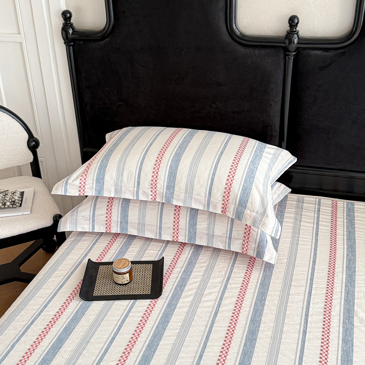 91家纺网 家纺一手货源 找家纺 眠博士 2055新款40s全棉纯棉提花股线枕套单品枕套单件单枕套 提花股线枕套-未来粉