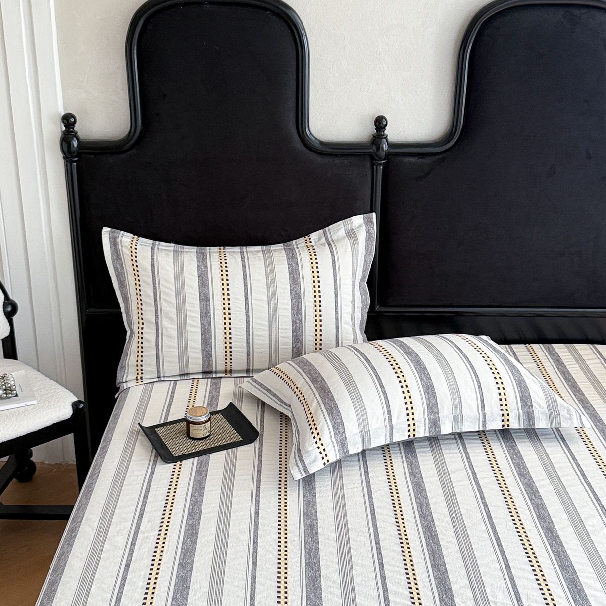 91家纺网 家纺一手货源 找家纺 眠博士 2055新款40s全棉纯棉提花股线枕套单品枕套单件单枕套 提花股线枕套-未来灰