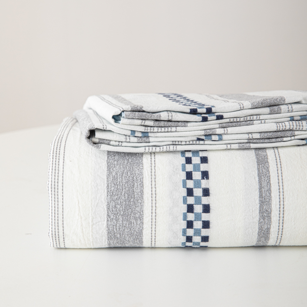 91家纺网 家纺一手货源 找家纺 眠博士 2055新款40s全棉纯棉提花股线枕套单品枕套单件单枕套 提花股线枕套-未来蓝