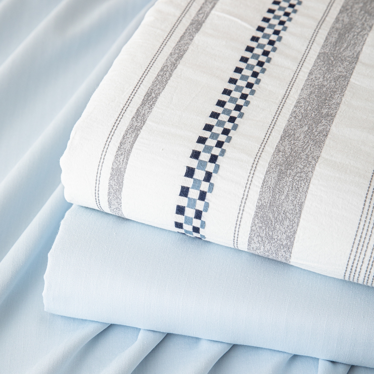 91家纺网 家纺一手货源 找家纺 眠博士 2055新款40s全棉纯棉提花股线枕套单品枕套单件单枕套 提花股线枕套-未来蓝