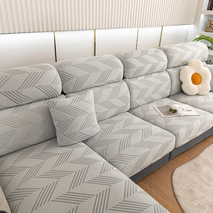 91家纺网 家纺一手货源 找家纺 沐沐 2026新款菱梵提花沙发笠 菱梵-浅灰