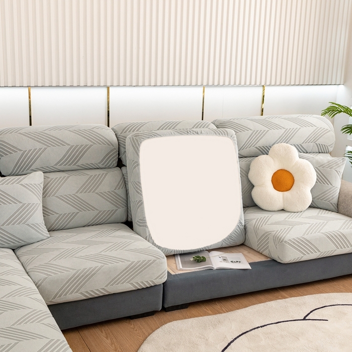 91家纺网 家纺一手货源 找家纺 沐沐 2026新款菱梵提花沙发笠 菱梵-浅灰