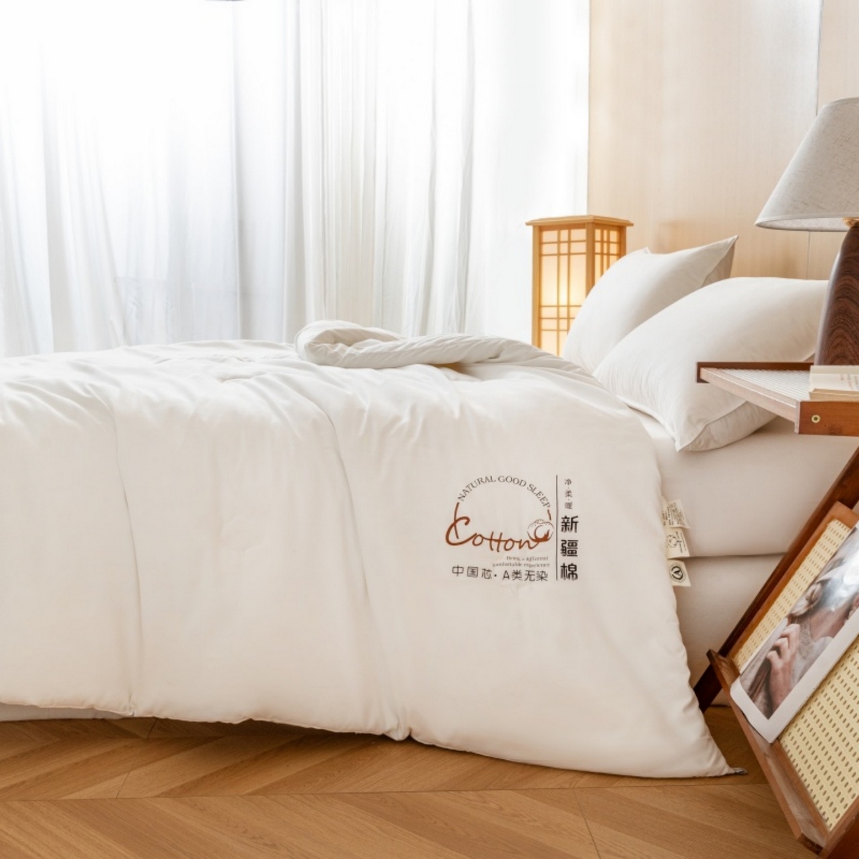 91家纺网 家纺一手货源 找家纺 好宜家纺 2025新款水洗棉新疆棉花被芯被子冬被春秋被夏被学生宿舍四季通用 月光白色