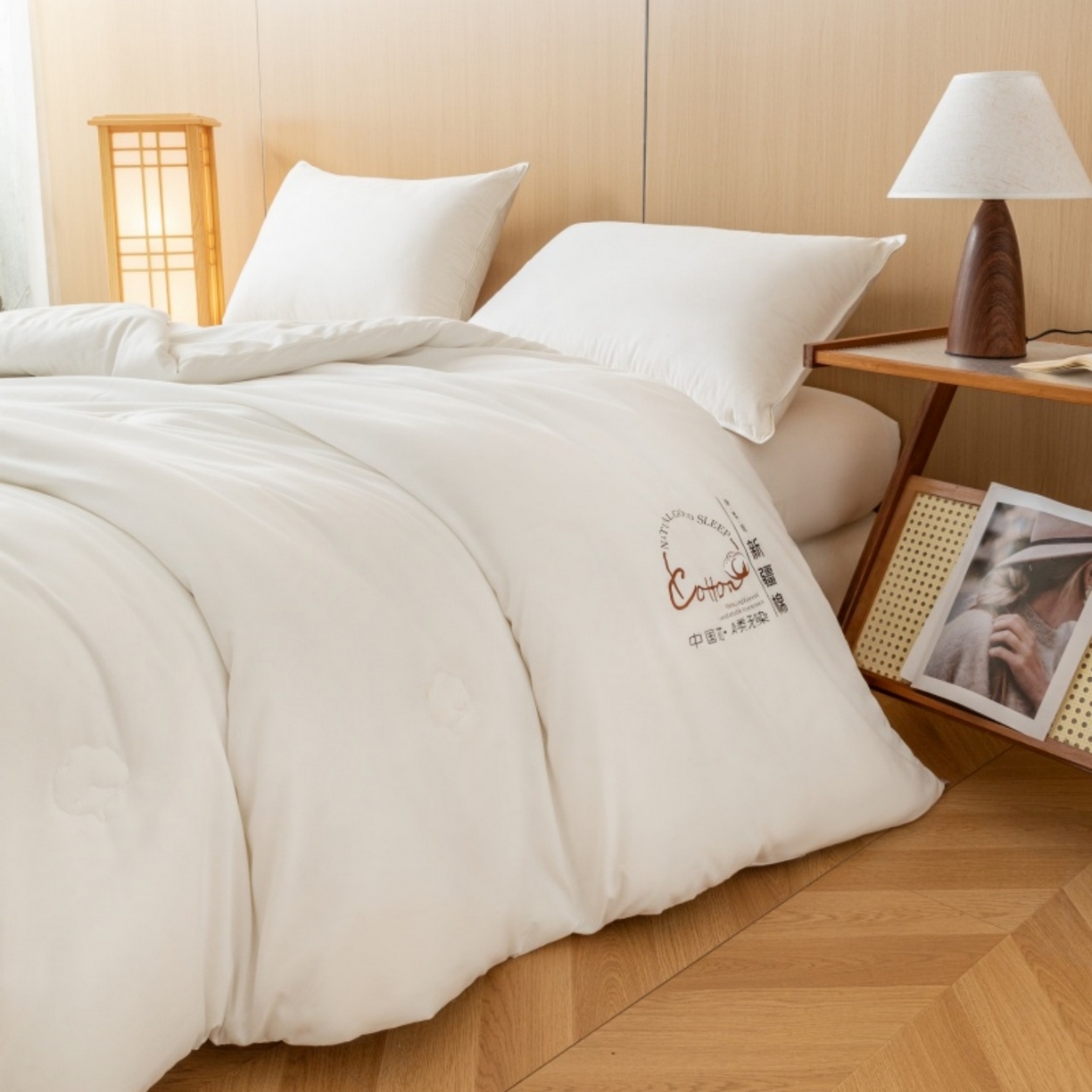 91家纺网 家纺一手货源 找家纺 好宜家纺 2025新款水洗棉新疆棉花被芯被子冬被春秋被夏被学生宿舍四季通用 月光白色