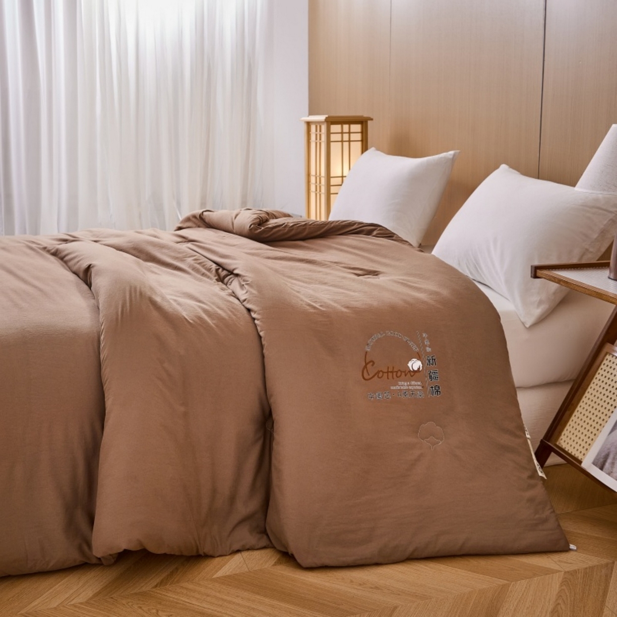 91家纺网 家纺一手货源 找家纺 好宜家纺 2025新款水洗棉新疆棉花被芯被子冬被春秋被夏被学生宿舍四季通用 高雅咖色