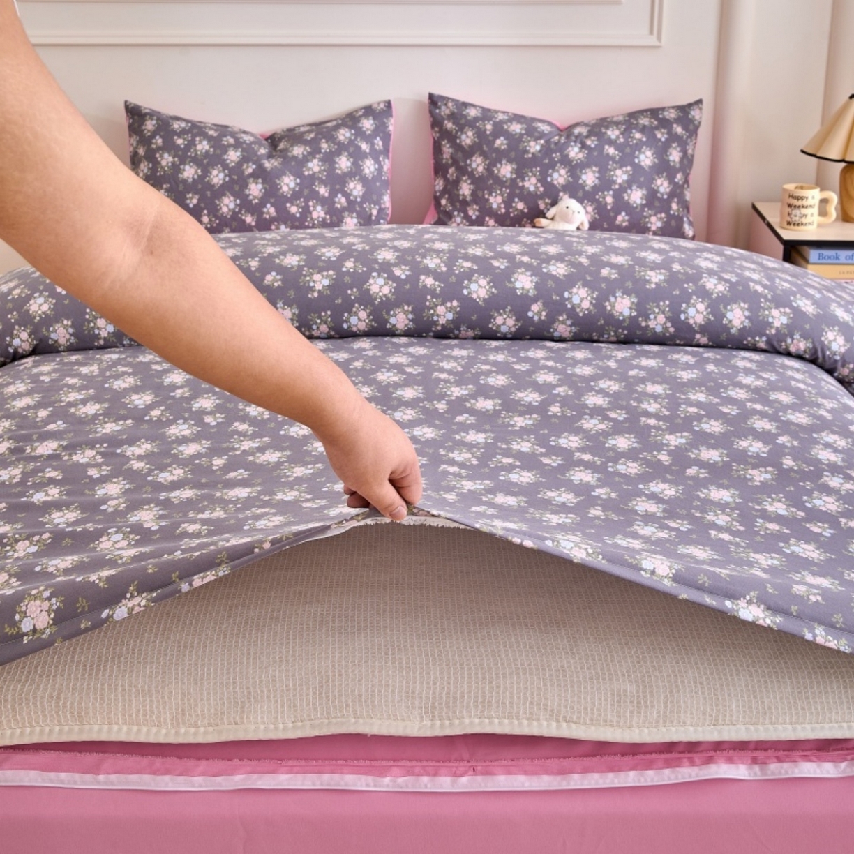 91家纺网 家纺一手货源 找家纺 好宜家纺 2025新款可拆洗新疆棉花被冬被春秋被夏凉被家用学生宿舍被子空调被芯四季通用 【批发团购价更优】【免费打包代发】【量大免费送货上门】 莱禧-桂粉