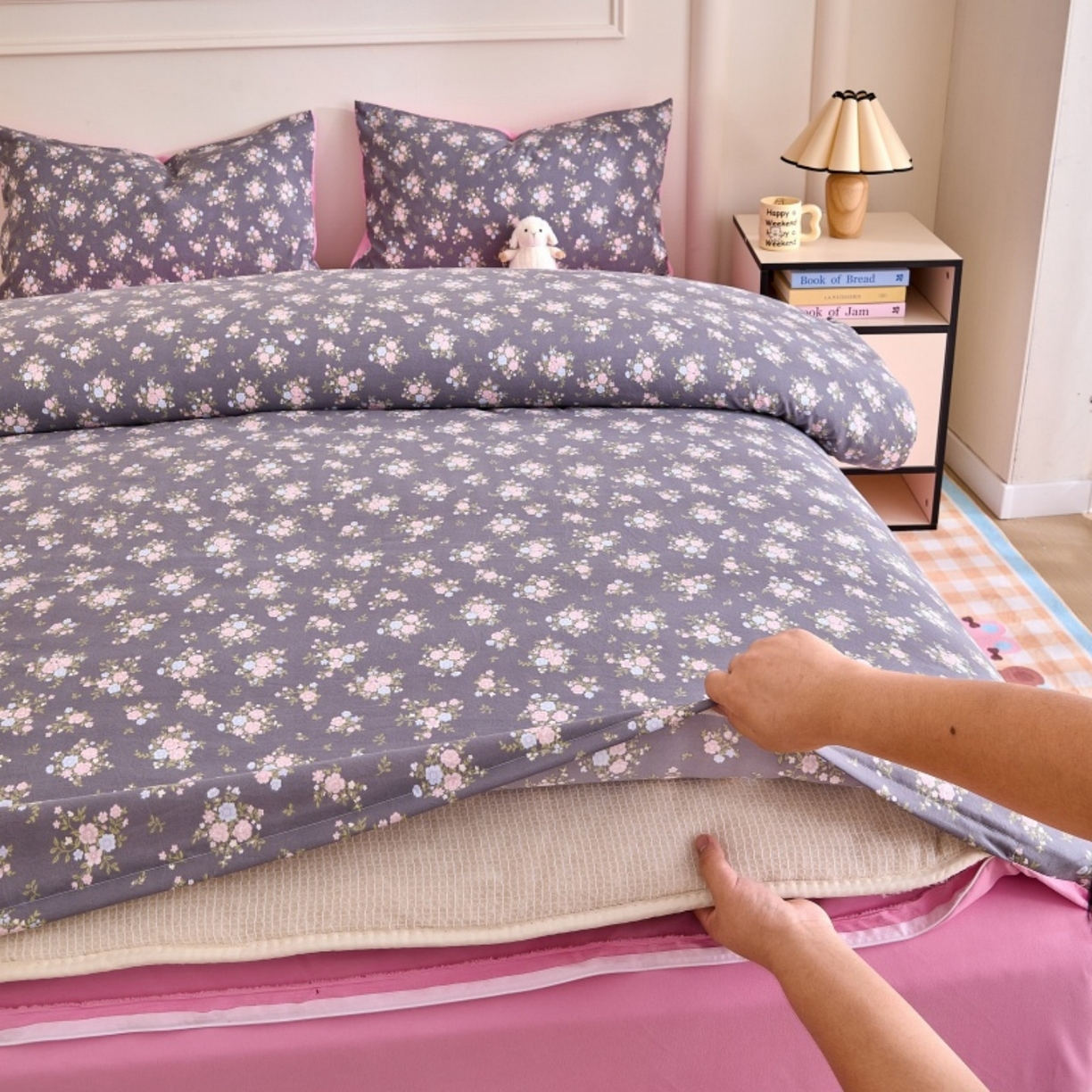 91家纺网 家纺一手货源 找家纺 好宜家纺 2025新款可拆洗新疆棉花被冬被春秋被夏凉被家用学生宿舍被子空调被芯四季通用 【批发团购价更优】【免费打包代发】【量大免费送货上门】 莱禧-桂粉