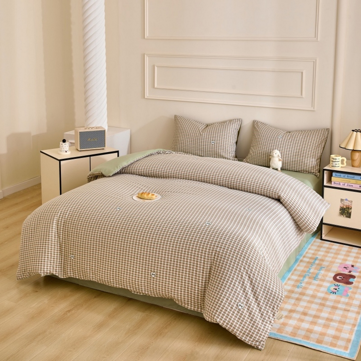 91家纺网 家纺一手货源 找家纺 好宜家纺 2025新款可拆洗新疆棉花被冬被春秋被夏凉被家用学生宿舍被子空调被芯四季通用 【批发团购价更优】【免费打包代发】【量大免费送货上门】 甜心小格-绿