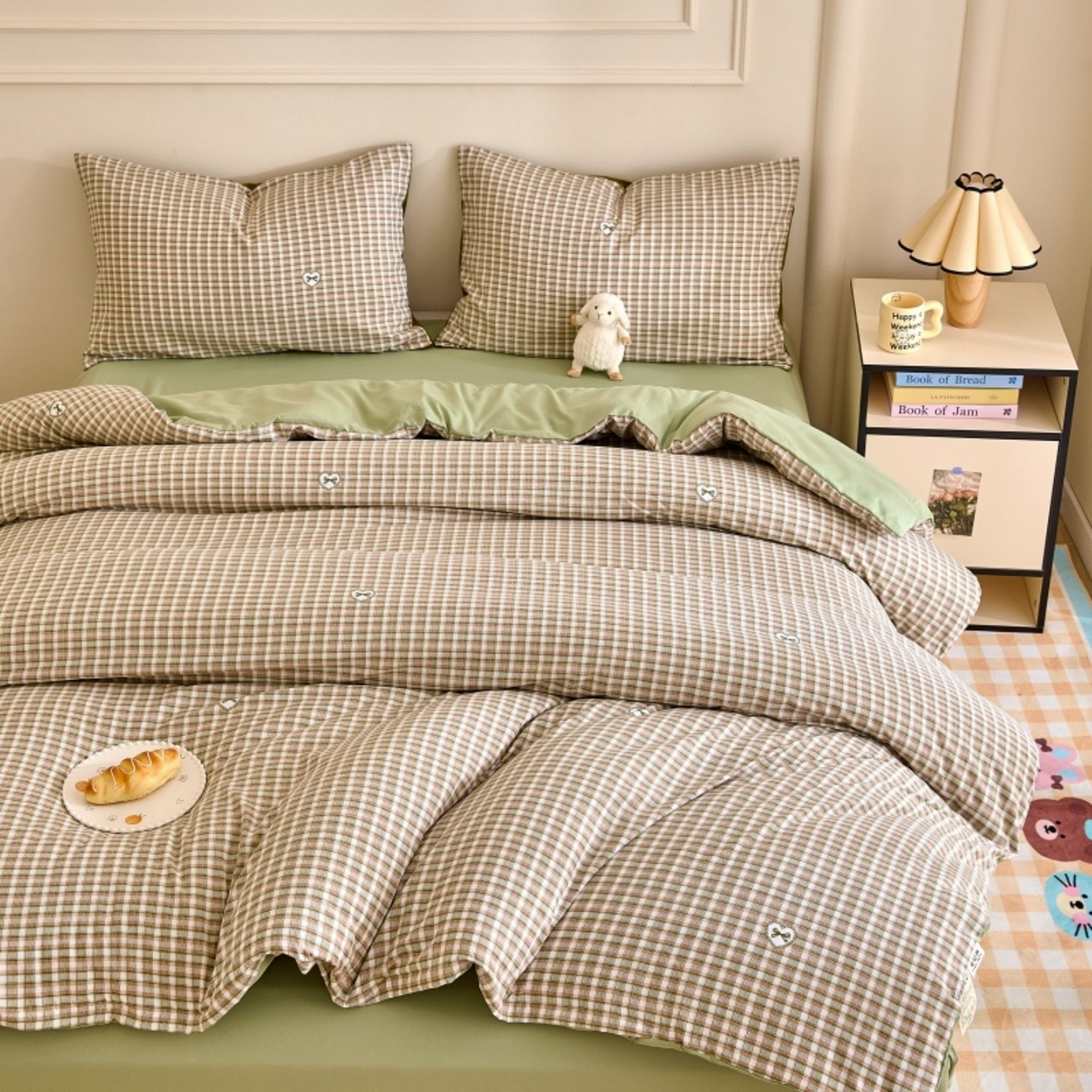 91家纺网 家纺一手货源 找家纺 好宜家纺 2025新款可拆洗新疆棉花被冬被春秋被夏凉被家用学生宿舍被子空调被芯四季通用 【批发团购价更优】【免费打包代发】【量大免费送货上门】 甜心小格-绿