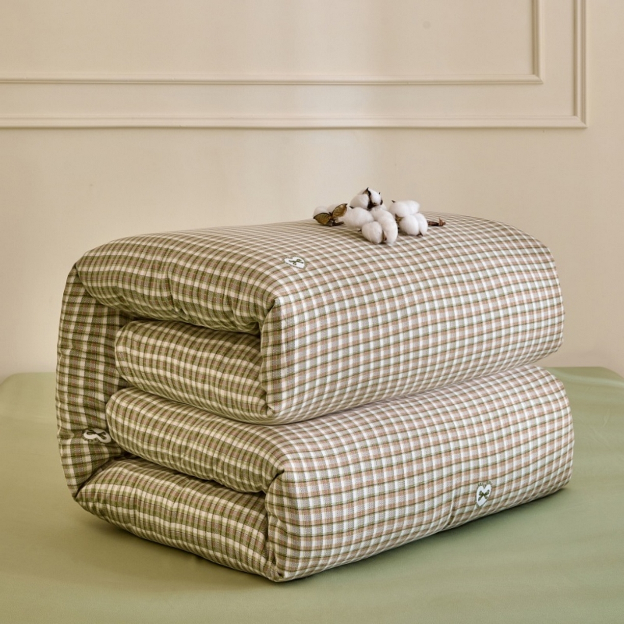 91家纺网 家纺一手货源 找家纺 好宜家纺 2025新款可拆洗新疆棉花被冬被春秋被夏凉被家用学生宿舍被子空调被芯四季通用 【批发团购价更优】【免费打包代发】【量大免费送货上门】 甜心小格-绿