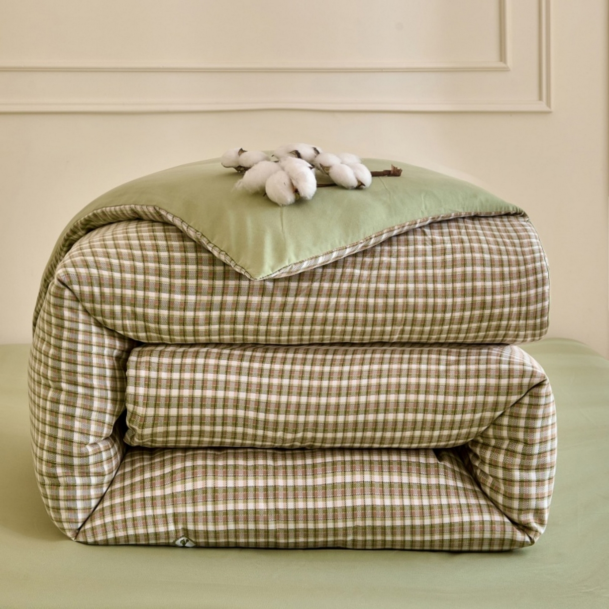 91家纺网 家纺一手货源 找家纺 好宜家纺 2025新款可拆洗新疆棉花被冬被春秋被夏凉被家用学生宿舍被子空调被芯四季通用 【批发团购价更优】【免费打包代发】【量大免费送货上门】 甜心小格-绿