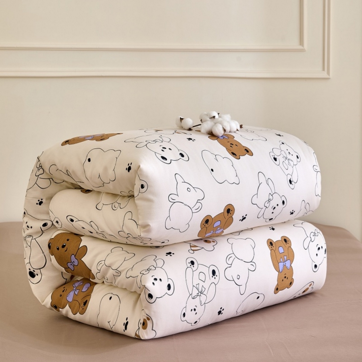 91家纺网 家纺一手货源 找家纺 好宜家纺 2025新款可拆洗新疆棉花被冬被春秋被夏凉被家用学生宿舍被子空调被芯四季通用 【批发团购价更优】【免费打包代发】【量大免费送货上门】 喜乐小熊