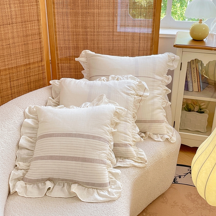 91家纺网 家纺一手货源 找家纺 照世家纺 2025新款亚麻抱枕被 简约条纹