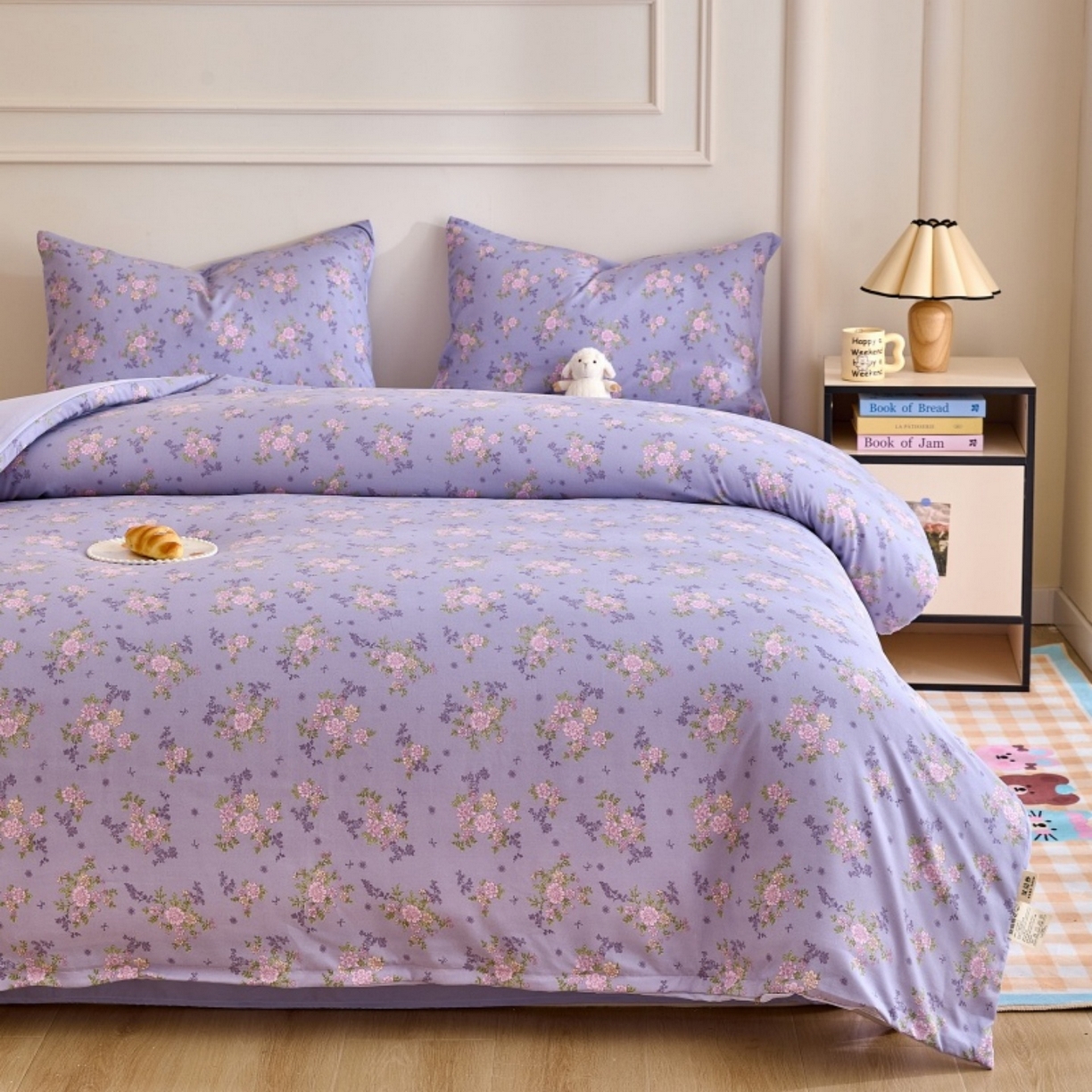 91家纺网 家纺一手货源 找家纺 好宜家纺 2025新款可拆洗新疆棉花被冬被春秋被夏凉被家用学生宿舍被子空调被芯四季通用 【批发团购价更优】【免费打包代发】【量大免费送货上门】 杏花微雨-紫