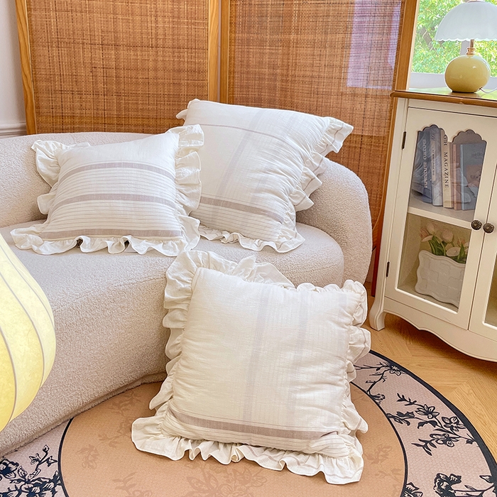 91家纺网 家纺一手货源 找家纺 照世家纺 2025新款亚麻抱枕被 简约条纹