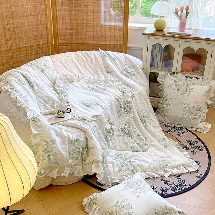 照世家纺 2025新款亚麻抱枕被 期许