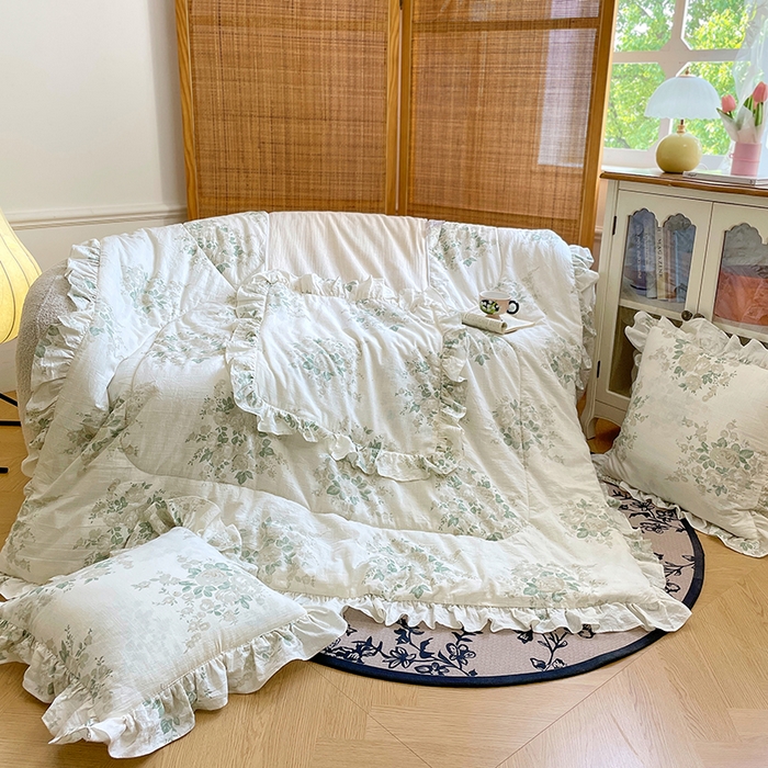 91家纺网 家纺一手货源 找家纺 照世家纺 2025新款亚麻抱枕被 期许