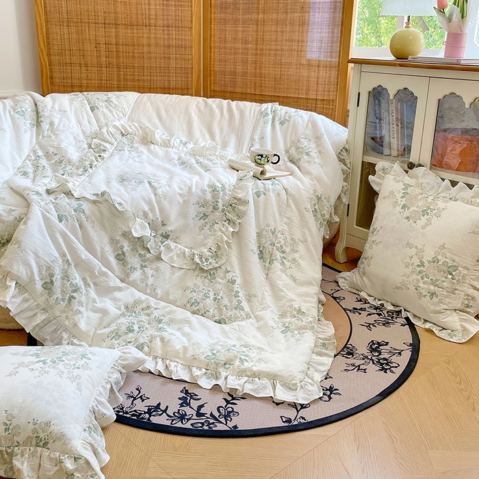 91家纺网 家纺一手货源 找家纺 照世家纺 2025新款亚麻抱枕被 期许