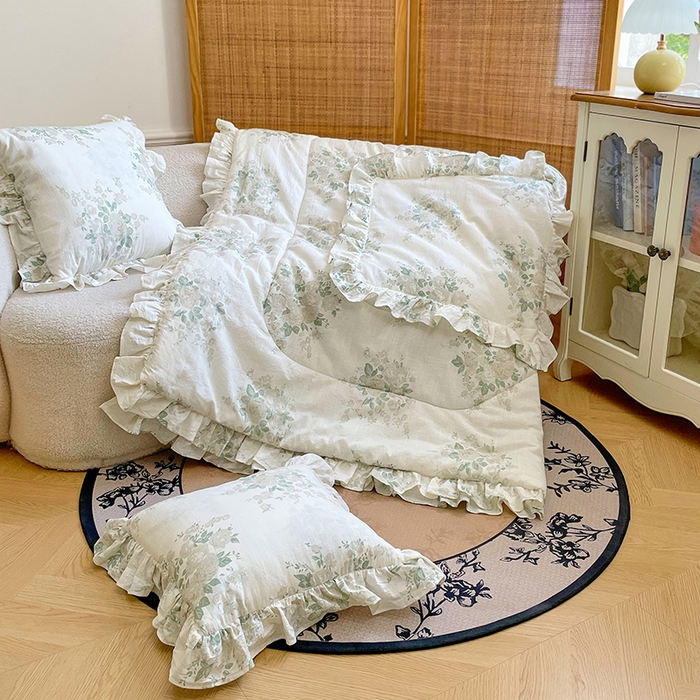 91家纺网 家纺一手货源 找家纺 照世家纺 2025新款亚麻抱枕被 期许