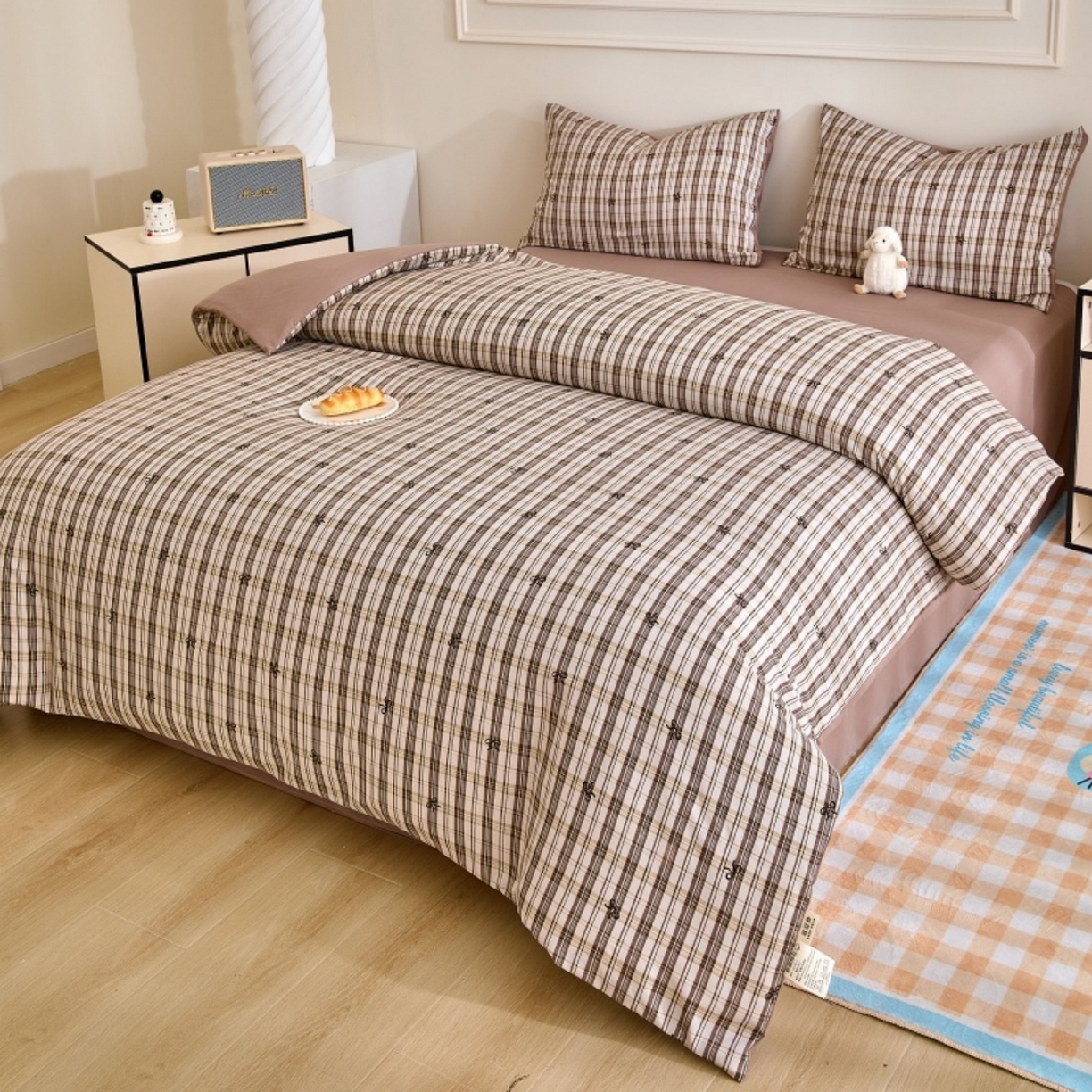 91家纺网 家纺一手货源 找家纺 好宜家纺 2025新款可拆洗新疆棉花被冬被春秋被夏凉被家用学生宿舍被子空调被芯四季通用 【批发团购价更优】【免费打包代发】【量大免费送货上门】 雅小格-咖棕