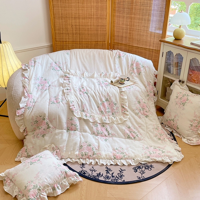 91家纺网 家纺一手货源 找家纺 照世家纺 2025新款亚麻抱枕被 如梦