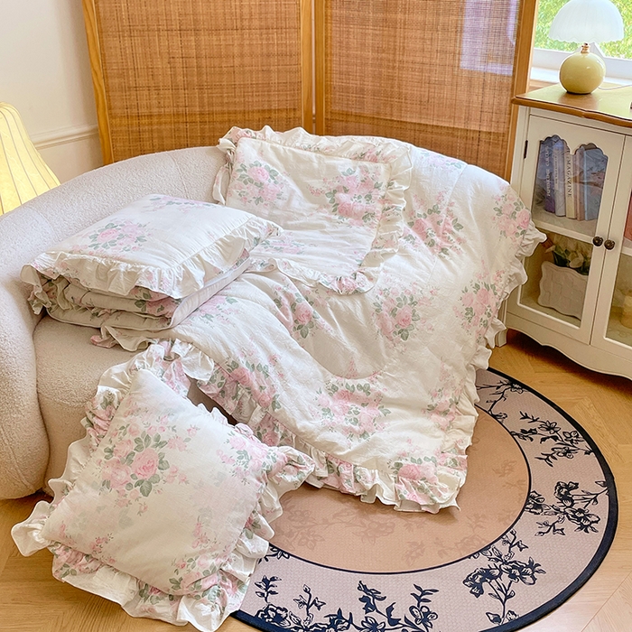 91家纺网 家纺一手货源 找家纺 照世家纺 2025新款亚麻抱枕被 如梦