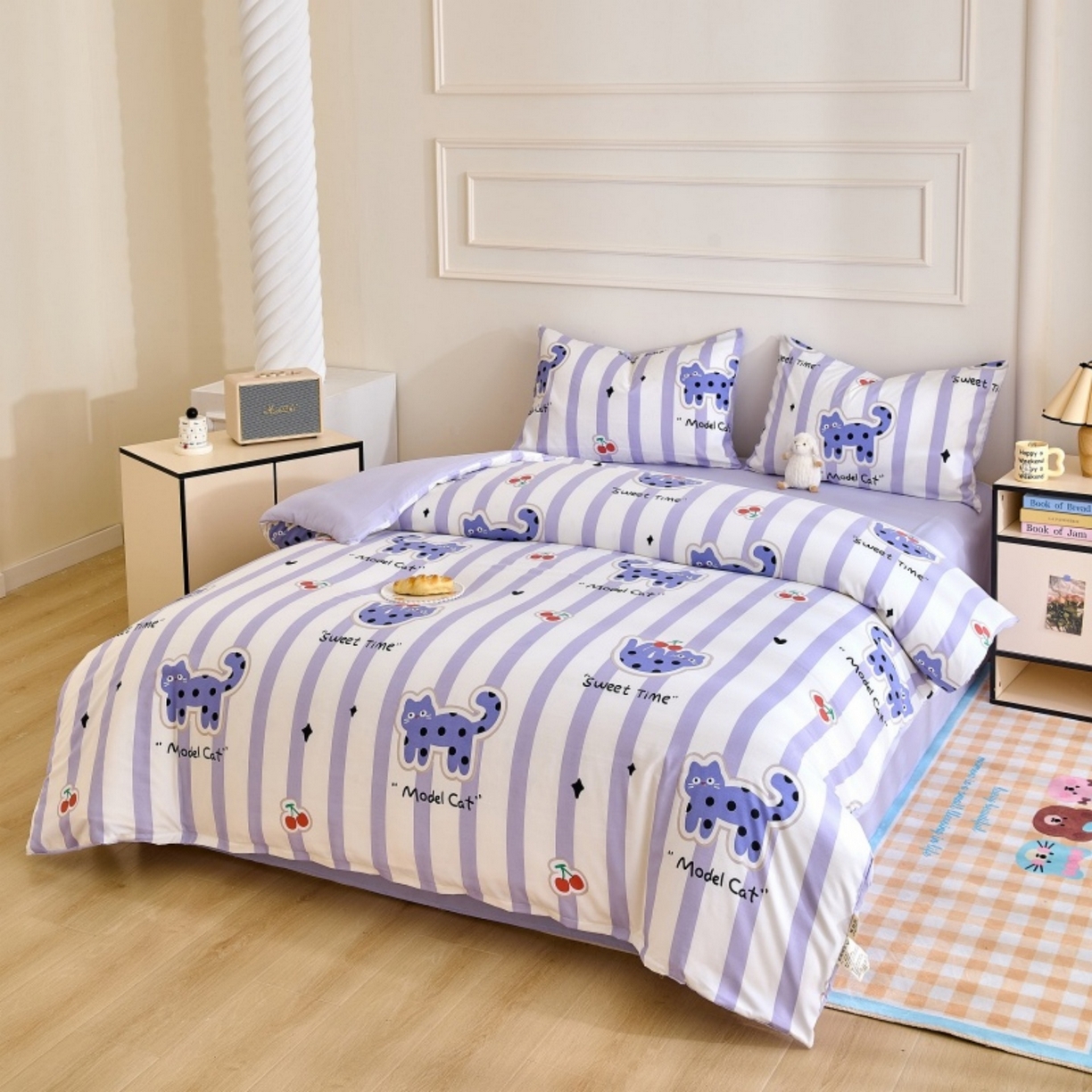 91家纺网 家纺一手货源 找家纺 好宜家纺 2025新款可拆洗新疆棉花被冬被春秋被夏凉被家用学生宿舍被子空调被芯四季通用 【批发团购价更优】【免费打包代发】【量大免费送货上门】 樱桃猫咪