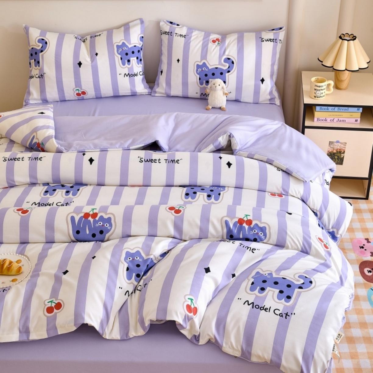 91家纺网 家纺一手货源 找家纺 好宜家纺 2025新款可拆洗新疆棉花被冬被春秋被夏凉被家用学生宿舍被子空调被芯四季通用 【批发团购价更优】【免费打包代发】【量大免费送货上门】 樱桃猫咪