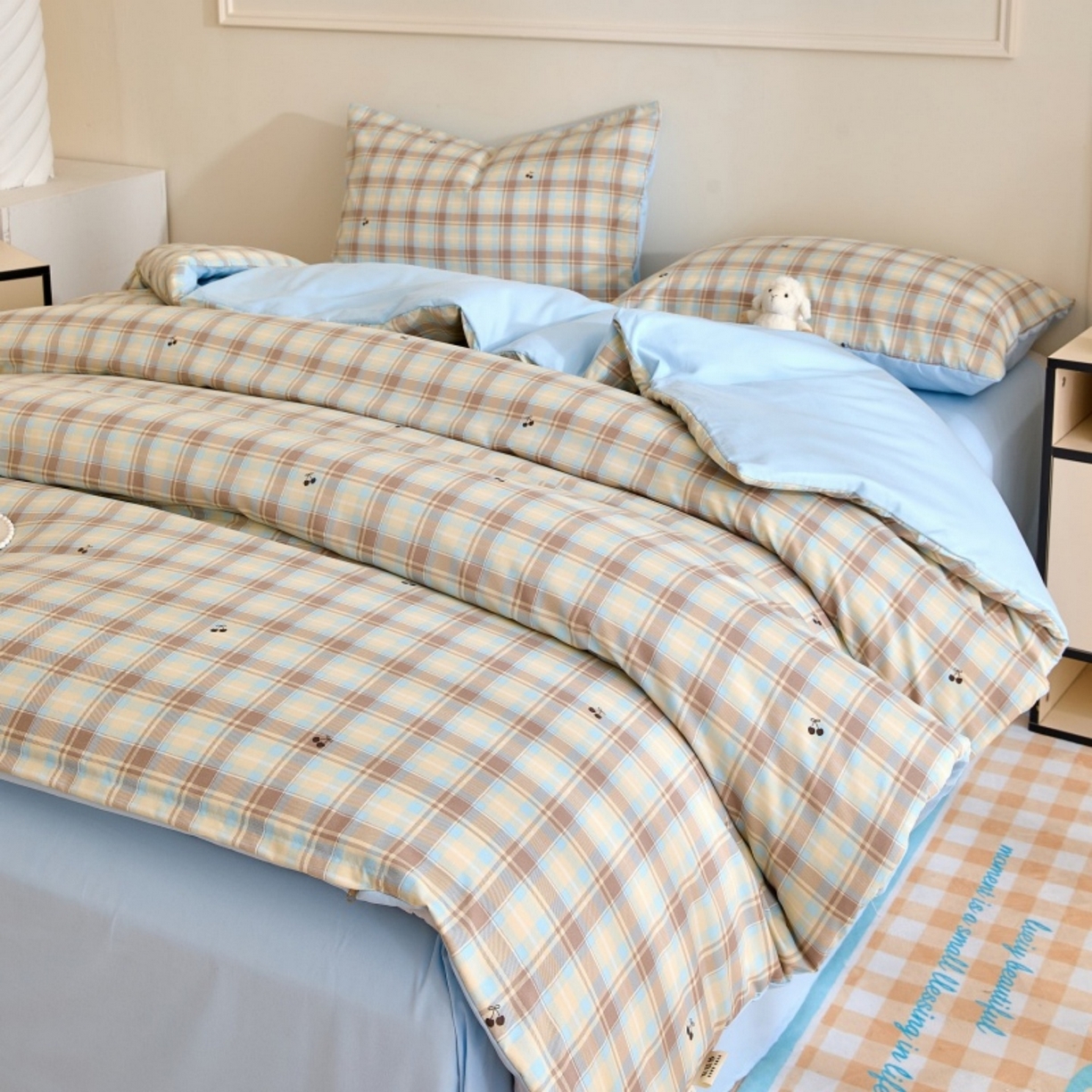 91家纺网 家纺一手货源 找家纺 好宜家纺 2025新款可拆洗新疆棉花被冬被春秋被夏凉被家用学生宿舍被子空调被芯四季通用 【批发团购价更优】【免费打包代发】【量大免费送货上门】 樱桃小格-兰