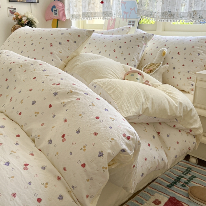 91家纺网 家纺一手货源 找家纺 （总）希丞家居 2025新款ins小清新水洗优嘉棉四件套