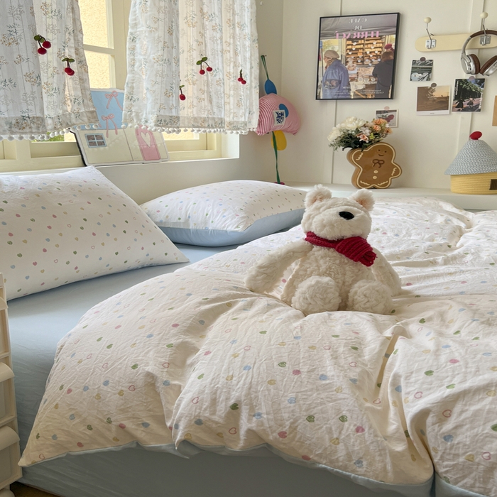 91家纺网 家纺一手货源 找家纺 （总）希丞家居 2025新款ins小清新水洗优嘉棉四件套