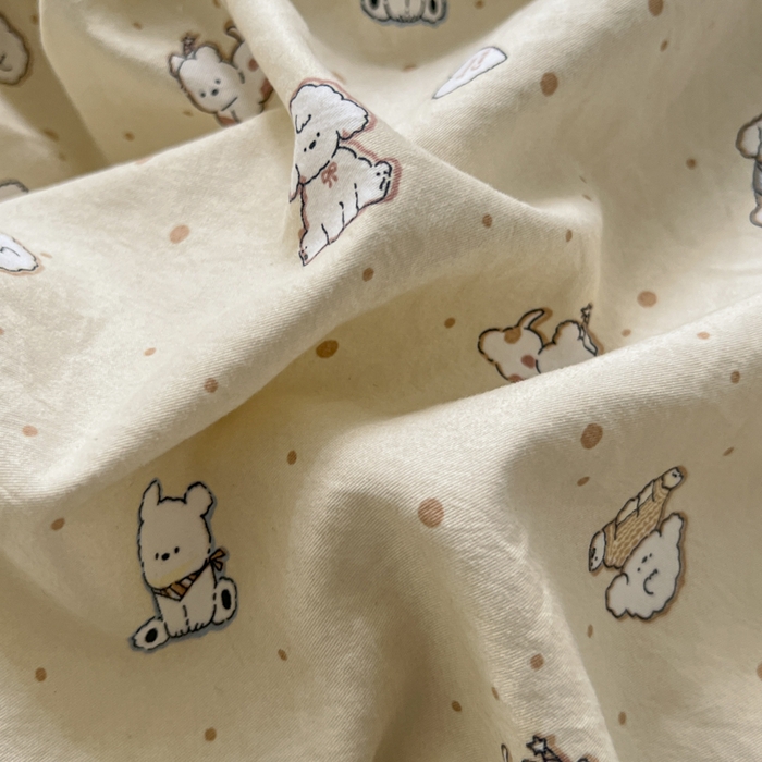 91家纺网 家纺一手货源 找家纺 希丞家居 2025新款ins小清新水洗优嘉棉四件套 汪星乐园