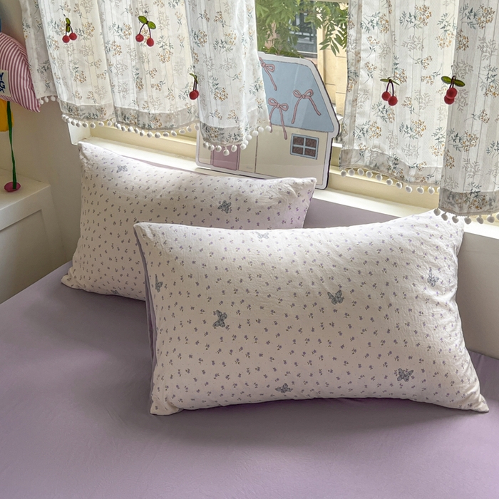 91家纺网 家纺一手货源 找家纺 希丞家居 2025新款ins小清新水洗优嘉棉四件套 紫晶魔法