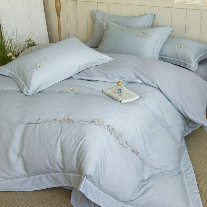 91家纺网 家纺一手货源 找家纺 （总）巧玲珑 20025新款工艺款刺绣绣花加厚天丝棉四件套