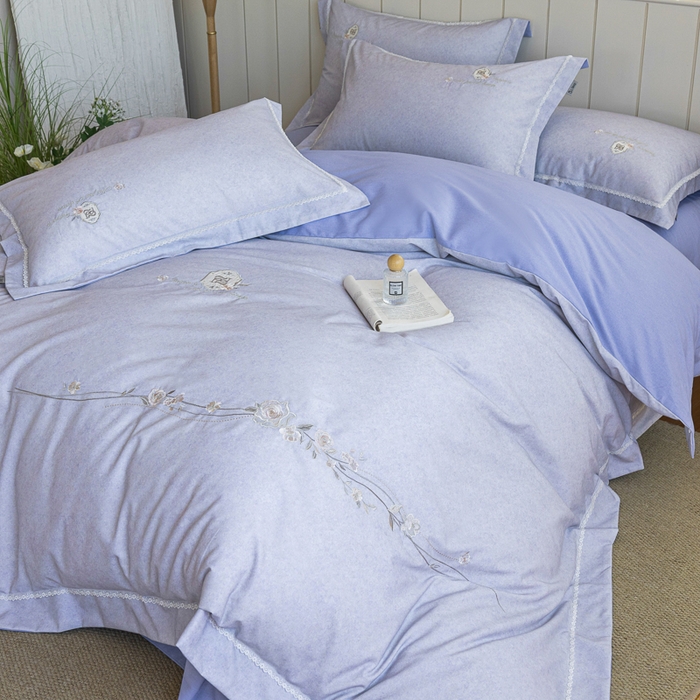 91家纺网 家纺一手货源 找家纺 （总）巧玲珑 20025新款工艺款刺绣绣花加厚天丝棉四件套