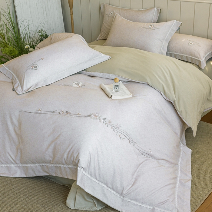 91家纺网 家纺一手货源 找家纺 （总）巧玲珑 20025新款工艺款刺绣绣花加厚天丝棉四件套