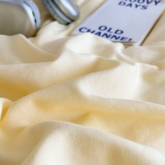 91家纺网 家纺一手货源 找家纺 优卡迪家纺馆 2025新款A类亲肤水洗棉大眼萌纯色混搭四件套 大眼萌-奶黄粉