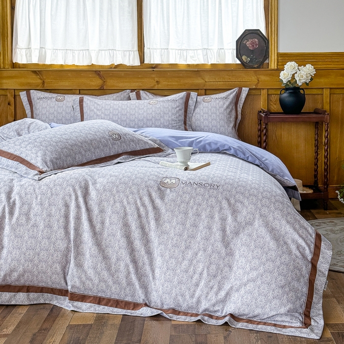 91家纺网 家纺一手货源 找家纺 巧玲珑 20025新款工艺款刺绣绣花加厚天丝棉四件套 威尼斯-浅灰